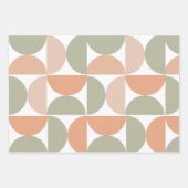 ミッドセンチュリーモダン抽象芸術パターンニュートラル ラッピングペーパーシート (正面3)