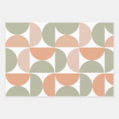 ミッドセンチュリーモダン抽象芸術パターンニュートラル ラッピングペーパーシート (正面)