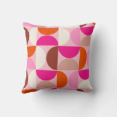 ミッドセンチュリーモダン抽象芸術パターンピンクオレンジ クッション (裏面)