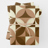 ミッドセンチュリーモダン抽象芸術パターンヴィンテージブラウン ラッピングペーパーシート (インサイチュ)
