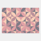 ミッドセンチュリーモダン抽象芸術パターン紫とピンク ラッピングペーパーシート (正面3)