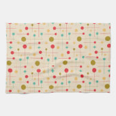 ミッドセンチュリーモダン抽象芸術パターン29クリーム キッチンタオル (横)