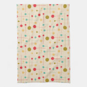 ミッドセンチュリーモダン抽象芸術パターン29クリーム キッチンタオル (縦)