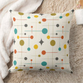 ミッドセンチュリーモダン抽象芸術パターン29クリーム クッション (ブランケット)