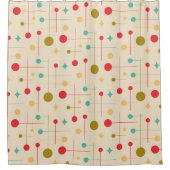 ミッドセンチュリーモダン抽象芸術パターン29クリーム シャワーカーテン (正面)