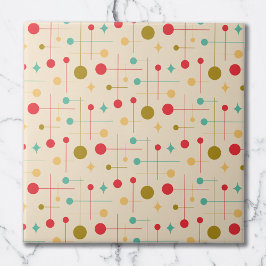 ミッドセンチュリーモダン抽象芸術パターン29クリーム タイル