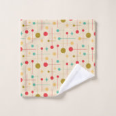 ミッドセンチュリーモダン抽象芸術パターン29クリーム バスタオルセット (ウォッシュタオル)