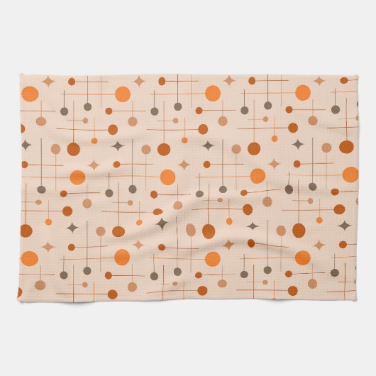 ミッドセンチュリーモダン抽象芸術パターン29 自然 キッチンタオル (横)