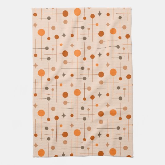 ミッドセンチュリーモダン抽象芸術パターン29 自然 キッチンタオル (縦)