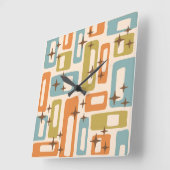 ミッドセンチュリーモダン抽象芸術パターン スクエア壁時計 (傾斜)