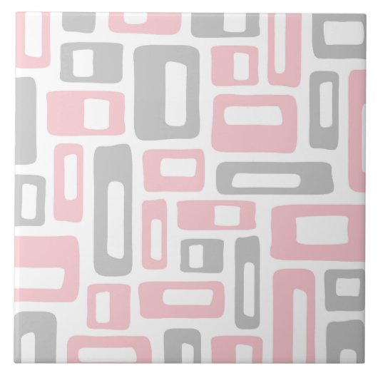 ミッドセンチュリーモダン抽象芸術パターン タイル (正面)