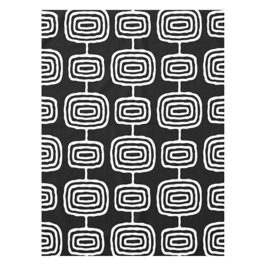 ミッドセンチュリーモダン抽象芸術パターン テーブルクロス (正面)