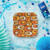 ミッドセンチュリーモダン抽象芸術パターン ペーパープレート (パーティー)