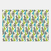 ミッドセンチュリーモダン抽象芸術パターン ラッピングペーパーシート (正面3)