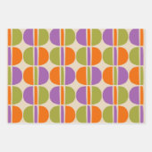 ミッドセンチュリーモダン抽象芸術パターン ラッピングペーパーシート (正面)