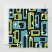 ミッドセンチュリーモダン抽象芸術パターン 案内状 (裏面)