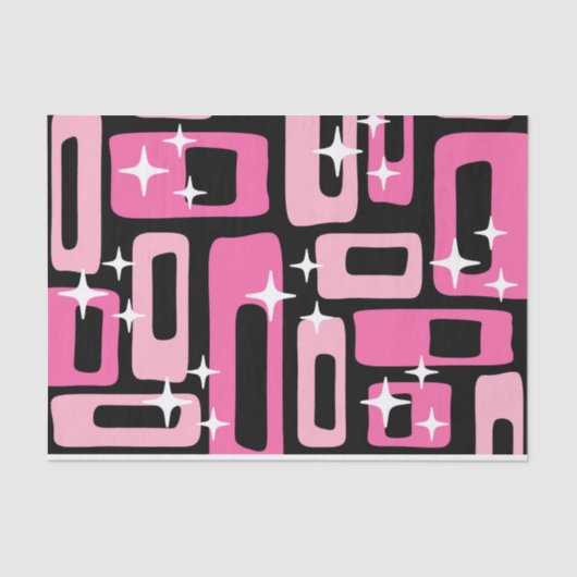 ミッドセンチュリーモダン抽象芸術パターン 薄葉紙 (正面)