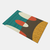 ミッドセンチュリーモダン抽象芸術ビニカラフルル ドアマット (アングル)