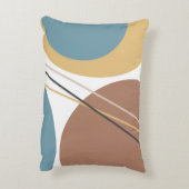 ミッドセンチュリーモダン抽象芸術ブルーブラウン アクセントクッション (裏面(縦))