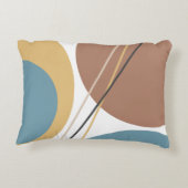 ミッドセンチュリーモダン抽象芸術ブルーブラウン アクセントクッション (裏面)