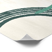 ミッドセンチュリーモダン抽象芸術ポスター – ティール(緑がかった色) ポスター (角)