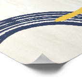 ミッドセンチュリーモダン抽象芸術ポスター – ブルーイエロー ポスター (角)