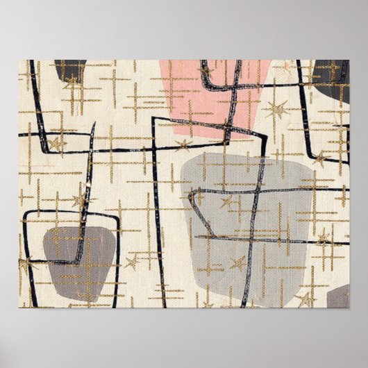 ミッドセンチュリーモダン抽象芸術ポスター ポスター (正面)