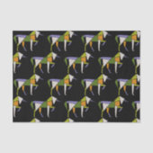 ミッドセンチュリーモダン抽象芸術ユニコーンタングラム動物 薄葉紙 (正面)