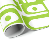 ミッドセンチュリーモダン抽象芸術ライムグリーンピケ ラッピングペーパー (ロールコーナー)