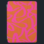 ミッドセンチュリーモダン抽象芸術ラインオレンジとピンク iPad AIR カバー<br><div class="desc">抽象芸術のブラシストローク – 燃えたオレンジ色とホットピンク色の抽象芸術シェイプ。</div>