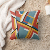 ミッドセンチュリーモダン抽象芸術ライン装飾用クッション クッション (ブランケット)