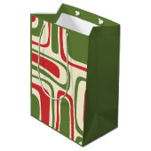 ミッドセンチュリーモダン抽象芸術レトロクリスマス ミディアムペーパーバッグ (裏面アングル)