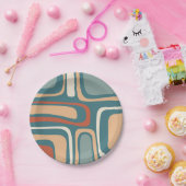 ミッドセンチュリーモダン抽象芸術レトロパーム春 ペーパープレート (パーティー)