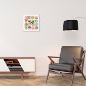 ミッドセンチュリーモダン抽象芸術レトロ図形 スクエア壁時計