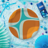 ミッドセンチュリーモダン抽象芸術レトロ溝パターン ペーパープレート (パーティー)