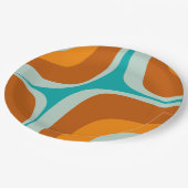 ミッドセンチュリーモダン抽象芸術レトロ溝パターン ペーパープレート (アングル)