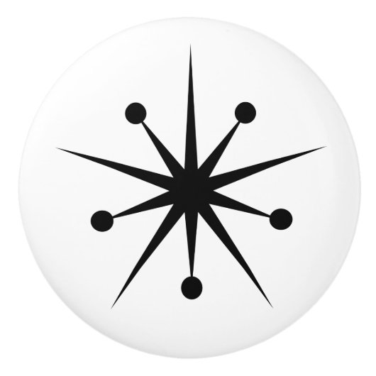 ミッドセンチュリーモダン抽象芸術原子MCMスターバスト セラミックノブ (正面)