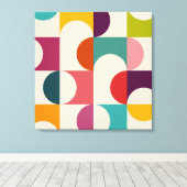 ミッドセンチュリーモダン抽象芸術幾何学プリント キャンバスプリント (インサイチュ (ウッドフロア))