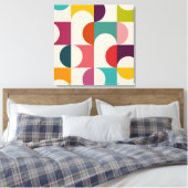 ミッドセンチュリーモダン抽象芸術幾何学プリント キャンバスプリント (インサイチュ (寝室))