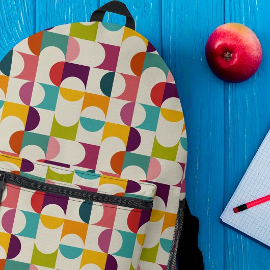 ミッドセンチュリーモダン抽象芸術幾何学プリント プリントバックパック