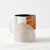 ミッドセンチュリーモダン抽象芸術幾何学模様 ツートーンマグカップ (正面左)