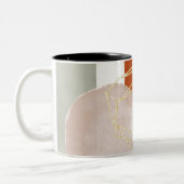 ミッドセンチュリーモダン抽象芸術幾何学模様 ツートーンマグカップ (左)