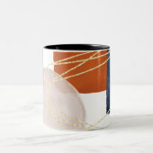 ミッドセンチュリーモダン抽象芸術幾何学模様 ツートーンマグカップ (中央)