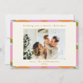 ミッドセンチュリーモダン抽象芸術幾何学的クリスマスフォト シーズンカード (正面)