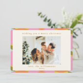 ミッドセンチュリーモダン抽象芸術幾何学的クリスマスフォト シーズンカード (スタンド正面)