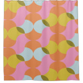 ミッドセンチュリーモダン抽象芸術幾何学的シェイプパステル シャワーカーテン (正面)