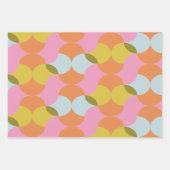 ミッドセンチュリーモダン抽象芸術幾何学的シェイプパステル ラッピングペーパーシート (正面2)