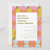 ミッドセンチュリーモダン抽象芸術幾何学赤ちゃんシャワー 招待状 (正面)