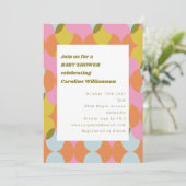 ミッドセンチュリーモダン抽象芸術幾何学赤ちゃんシャワー 招待状 (スタンド正面)