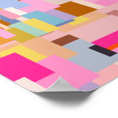 ミッドセンチュリーモダン抽象芸術幾何色ブロック ポスター (角)